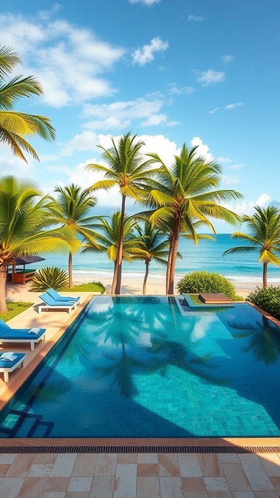 Luxurious penthouse pool overlooking the beach in Phuket