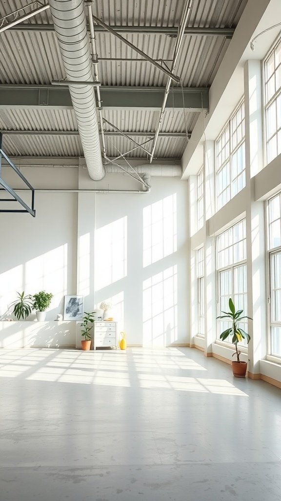 A bright and airy loft apartment with large windows and minimalist decor