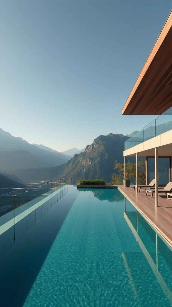 Luxury penthouse with an infinity pool overlooking mountains in Zurich